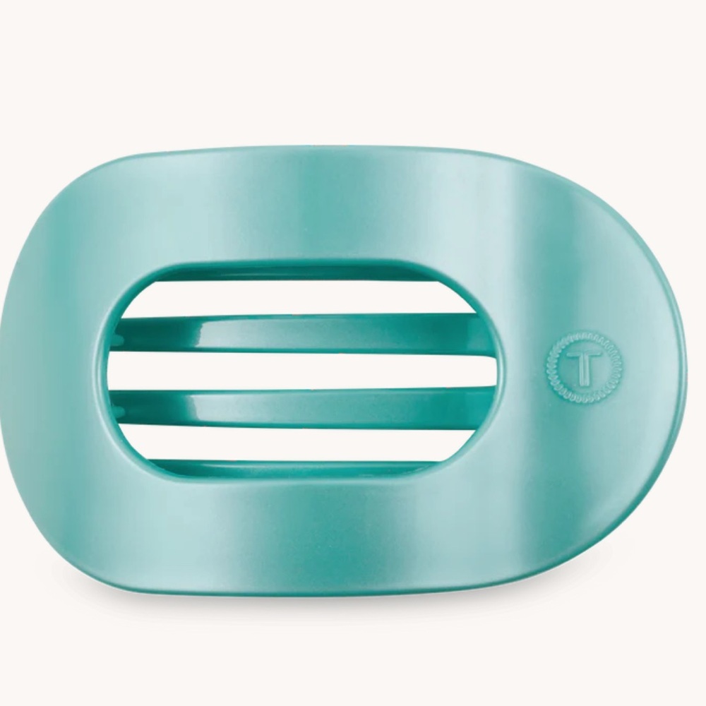 Teleties Turquoise Large Flat Round Hair Clip